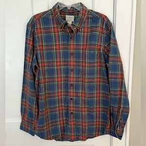 LL Bean Mens Scotch Plaid Flannel Traditional Fit Button Down Shirt Medium